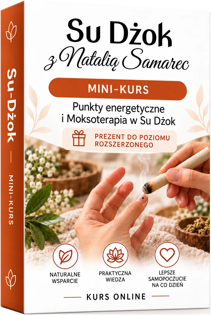 Okładka mini-kursu: Punkty energetyczne i Moksoterapia w Su Dżok